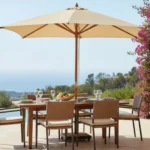 شمسية حديقة خشب زان أحمر 3×3 متر