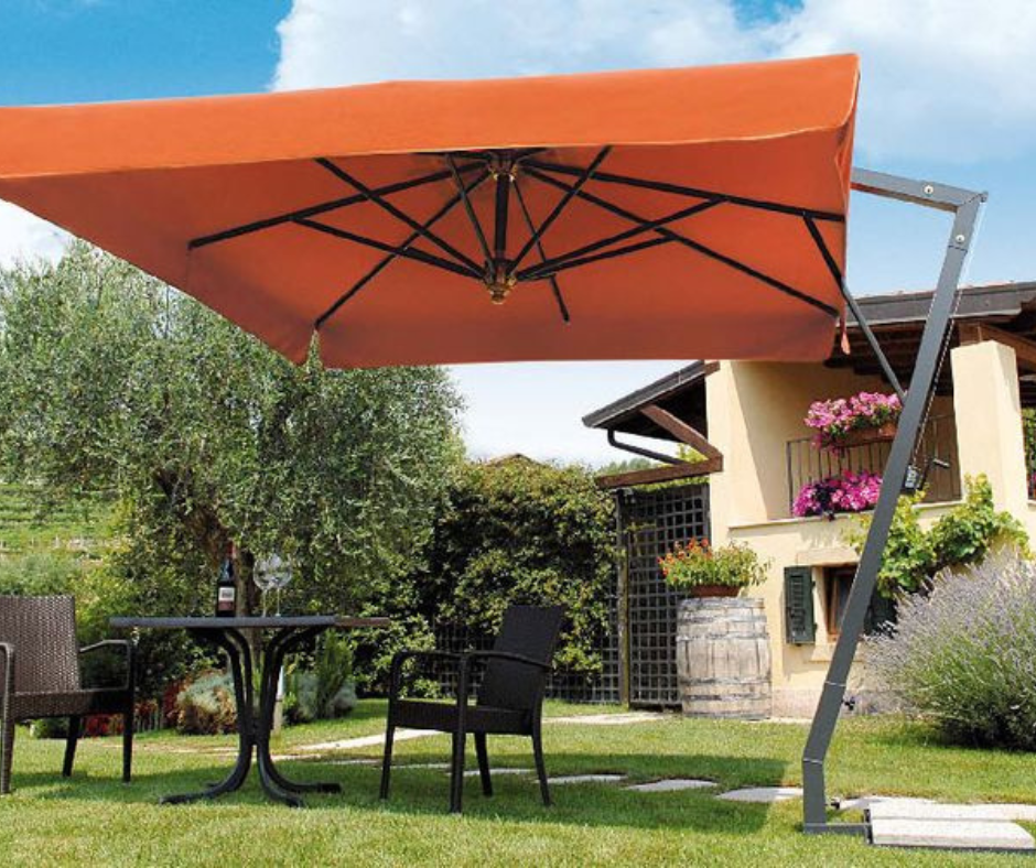 7 شمسية كبيرة 3.5×3.5 أورانج | شمسيات حدائق جانبية عالية الجودة - الصورة 1