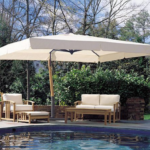 شمسية كبيرة 3.5×3.5 أبيض | شمسيات حدائق جانبية عالية الجودة