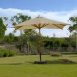 شمسية بحر خشب زان 3×3 متر بيج | شماسي حدائق أنيقة