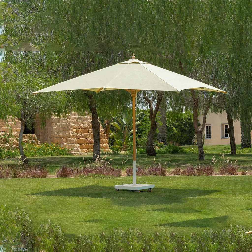 Romanian Beech Wood Umbrella 260×220×220 cm - Beige مظلات شمسية خشب زان روماني 220×220 سم | شماسي فاخرة - الصورة 1