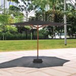 مظلات شمسية سوداء خشب زان روماني | شماسي بقاعدة رخام 330×330