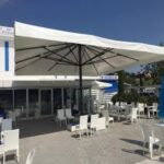 ⁦شماسي كافيهات معدنية 5.5×5.5 متر | شماسي خارجية تغطية واسعة⁩ - الصورة ⁦4⁩