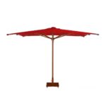 ⁦مظلات شمسية حمراء خشب زان روماني | شماسي بقاعدة رخام 430×430⁩ - الصورة ⁦3⁩